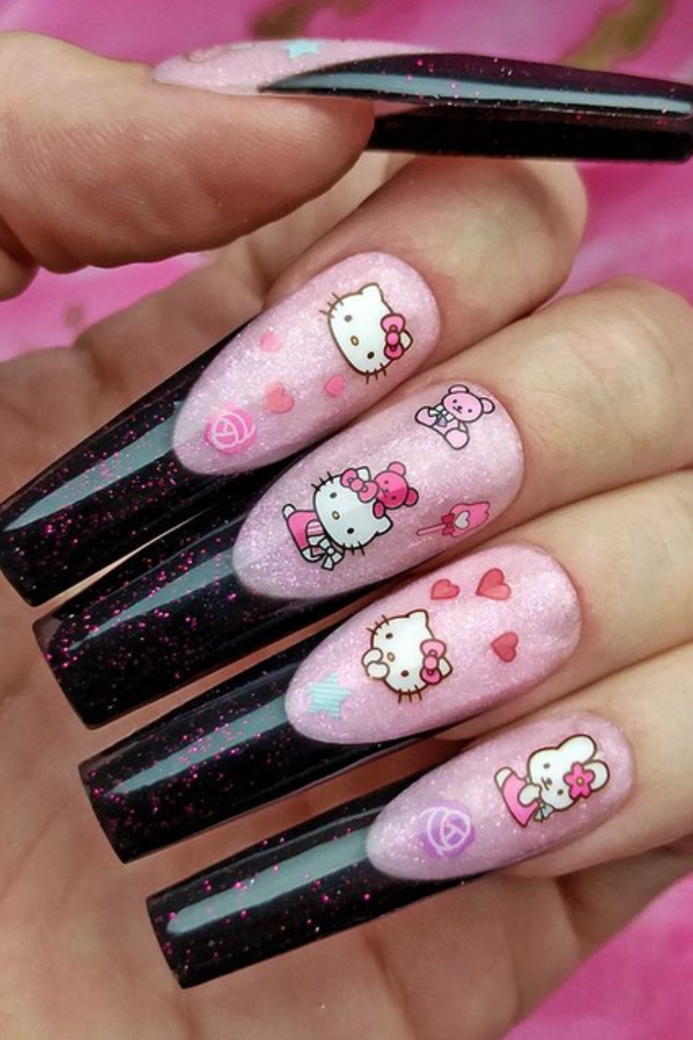 30 Hello Kitty nail designs for an adorable mani - The Beauty Pursuit